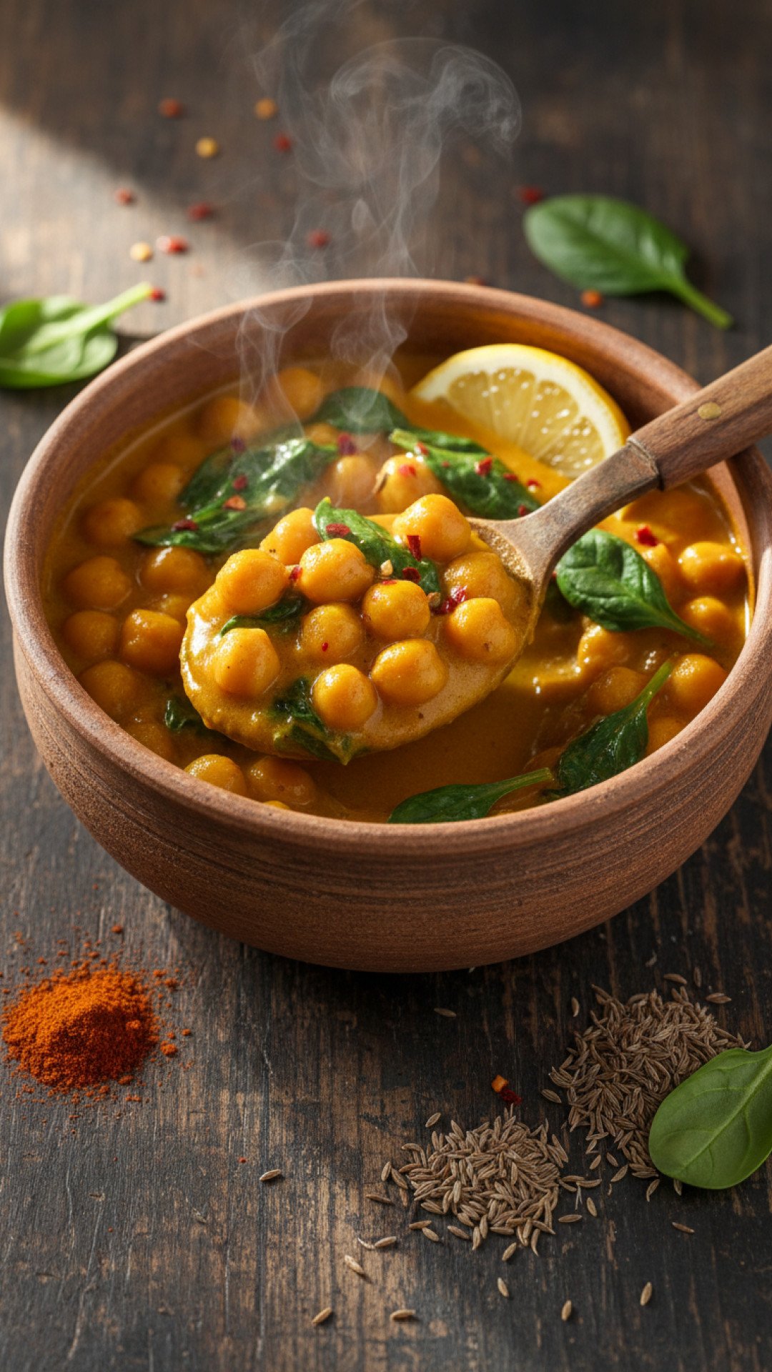 Creamy Pumpkin and Chickpea Curry Preparation