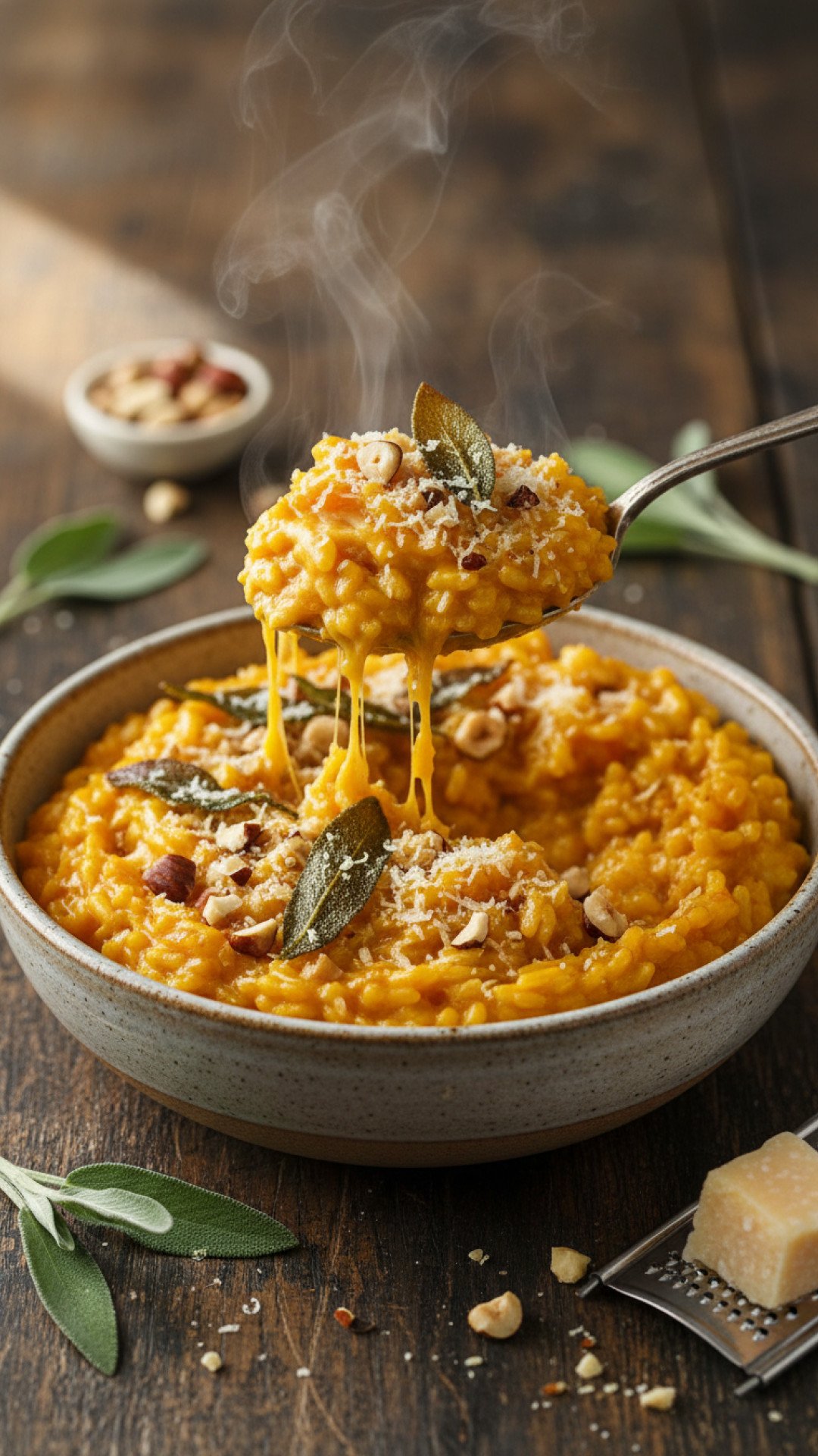 Creamy Pumpkin Sage Risotto Preparation