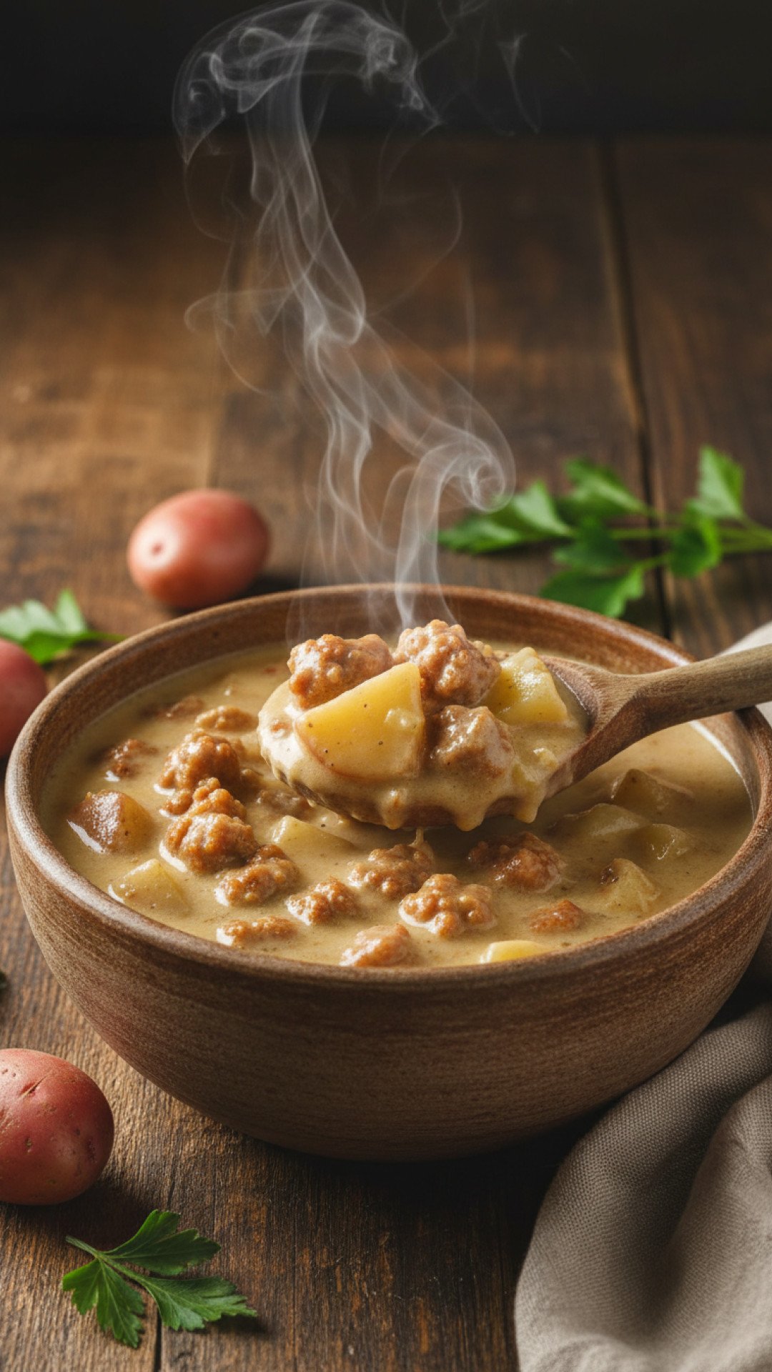 Creamy Sausage and Potato Soup Preparation