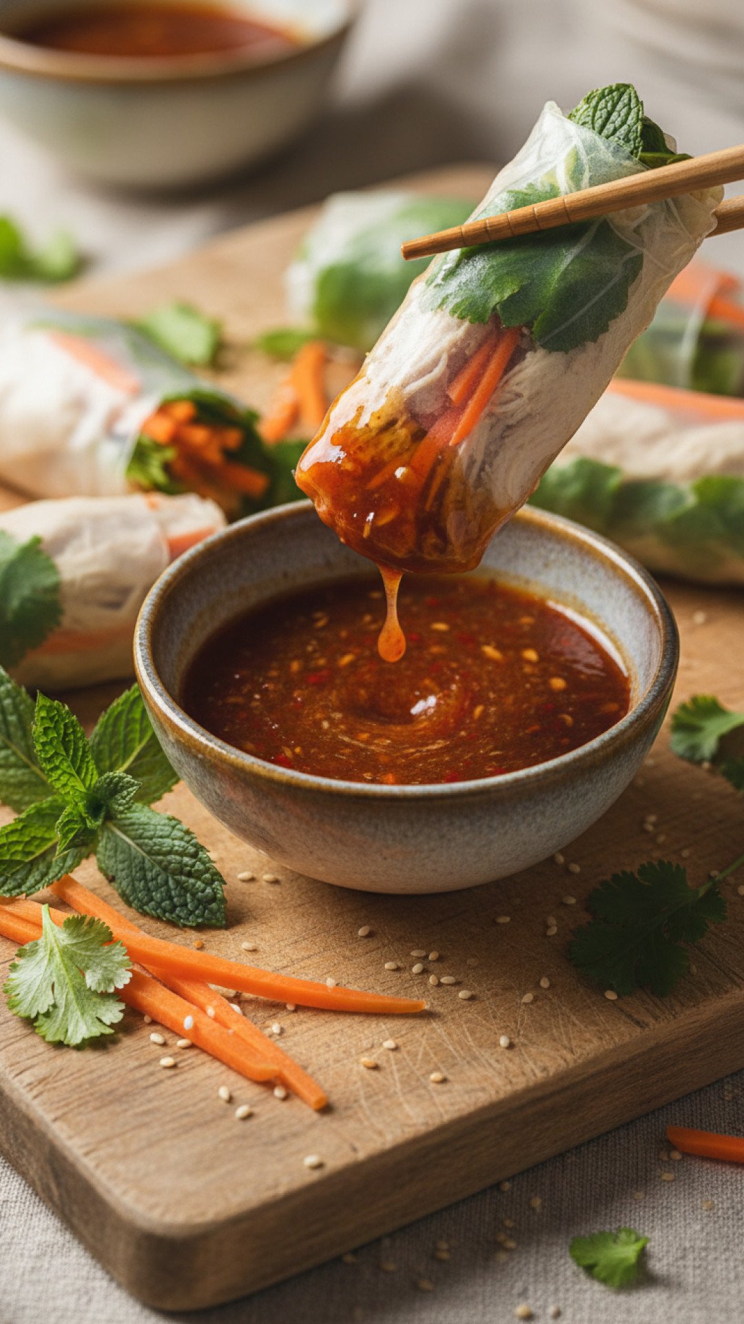 Crispy Homemade Chicken Spring Rolls Preparation