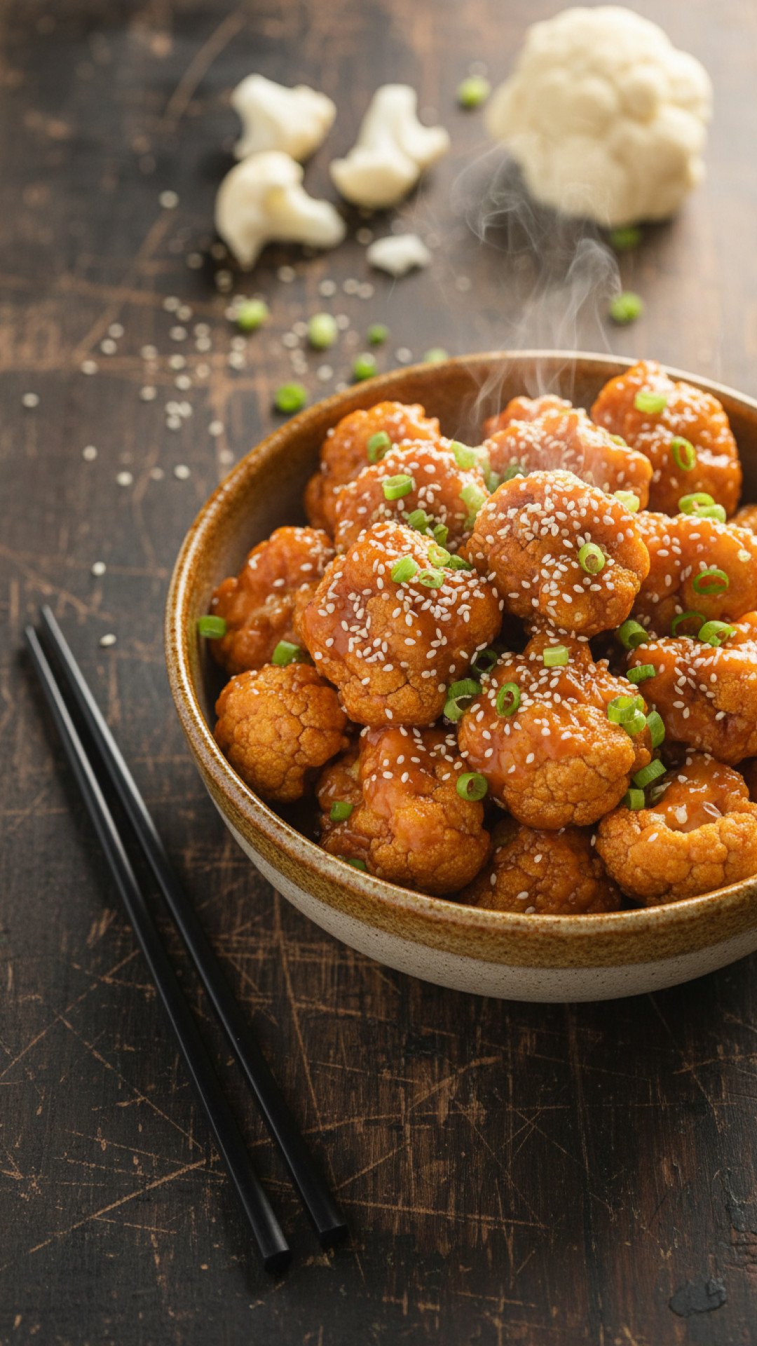 Crispy Sweet Sour Cauliflower Preparation