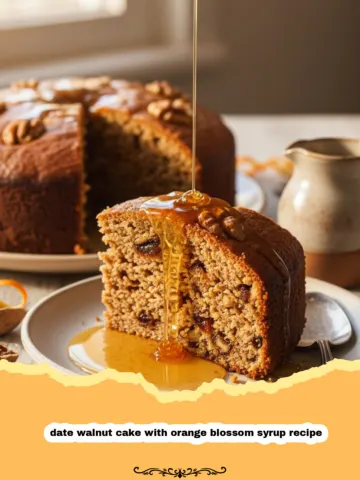 Exquisite Date Walnut Cake with Orange Blossom Syrup Recipe