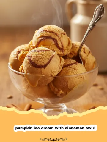 Homemade Pumpkin Ice Cream with Cinnamon Swirl