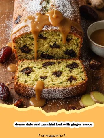 The Ultimate Dense Date and Zucchini Loaf with Ginger Sauce