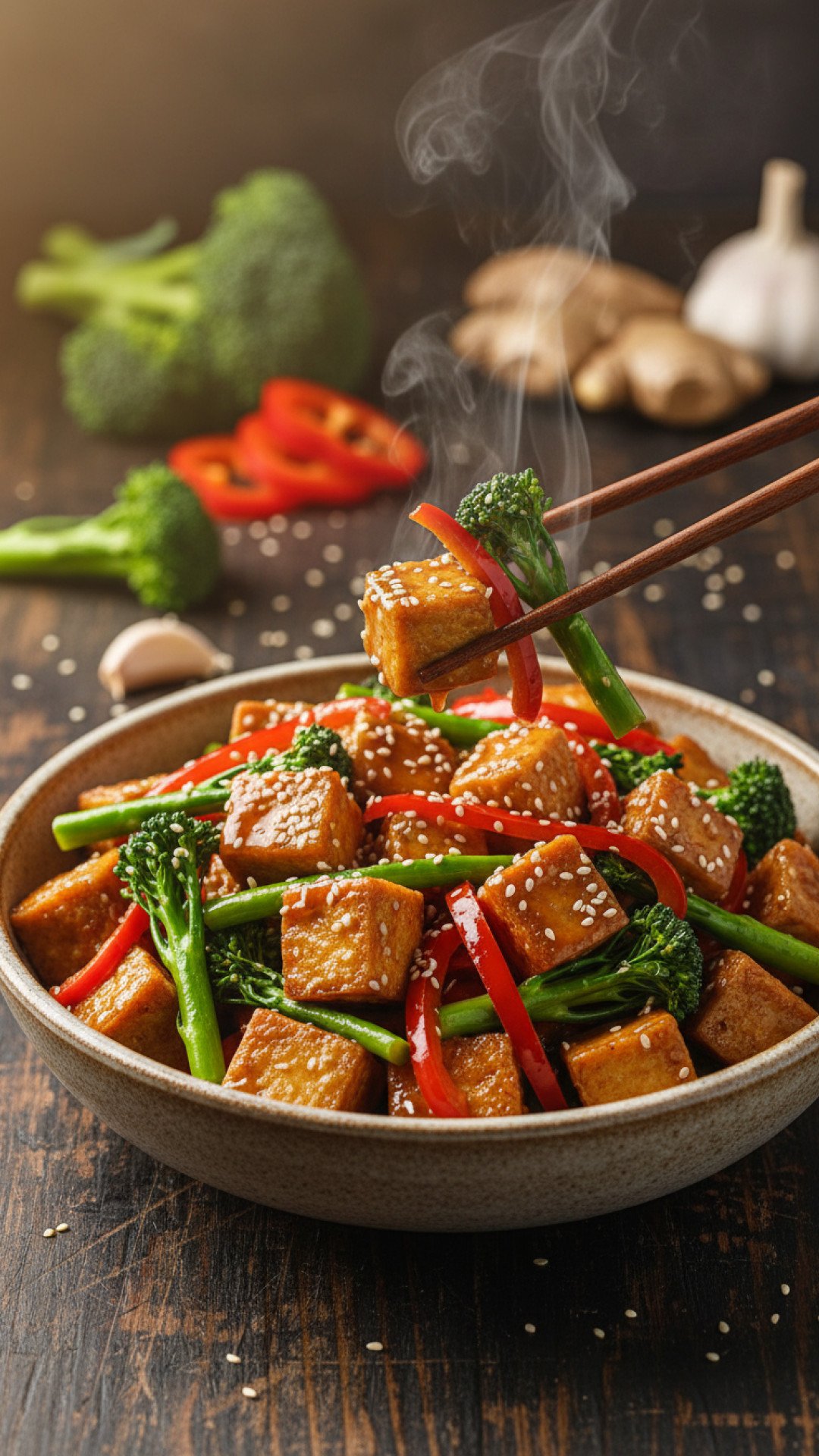 Easy Tofu Stir Fry with Vegetables Preparation