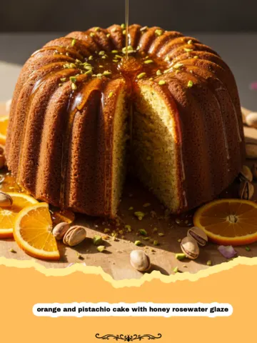 The Most Elegant Orange and Pistachio Cake with Honey Rosewater Glaze