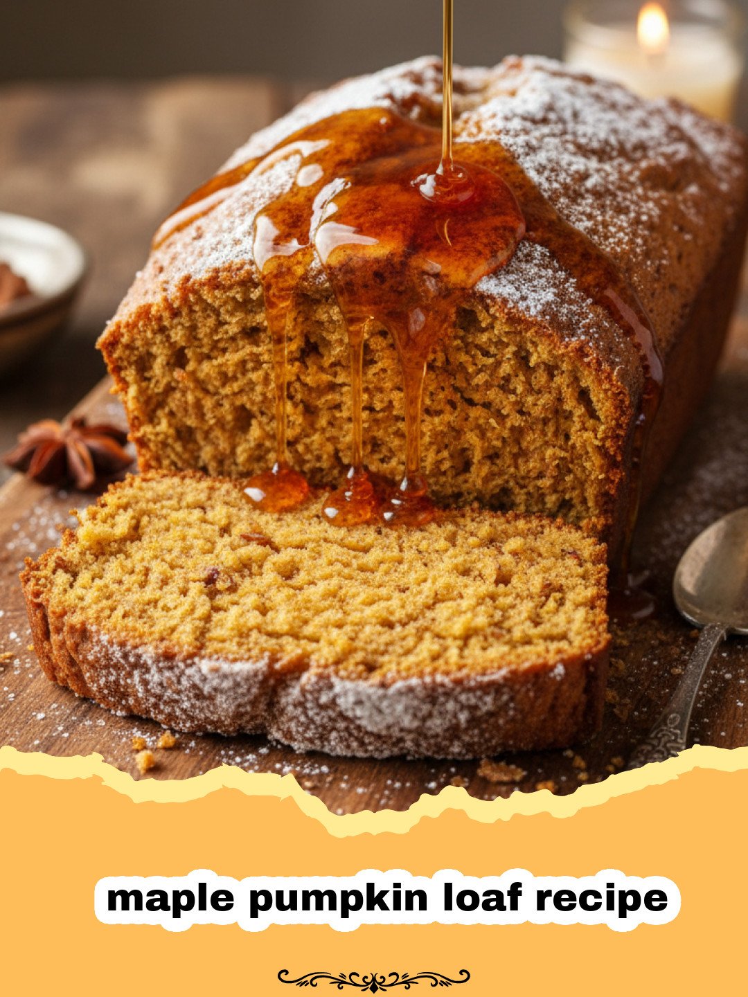The Ultimate Cozy Maple Pumpkin Loaf Recipe 3 maple pumpkin loaf recipe - A golden brown maple pumpkin loaf on a cooling rack with a drizzle of maple glaze.