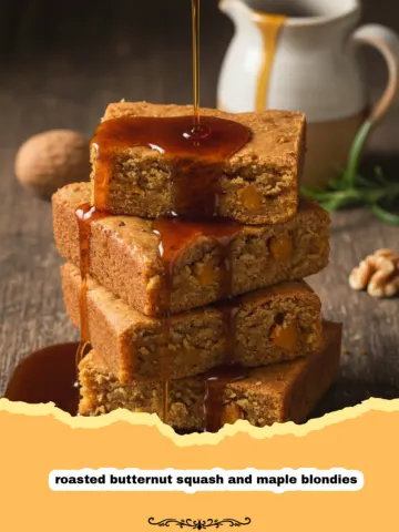 Roasted Butternut Squash and Maple Blondies with Toasted Pecans
