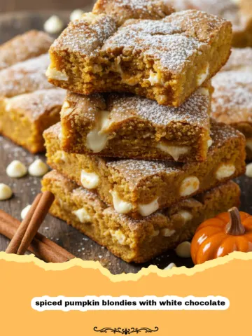 The Ultimate Spiced Pumpkin Blondies with White Chocolate