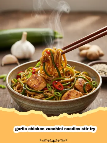 Quick and Healthy Garlic Chicken Zucchini Noodles Stir Fry