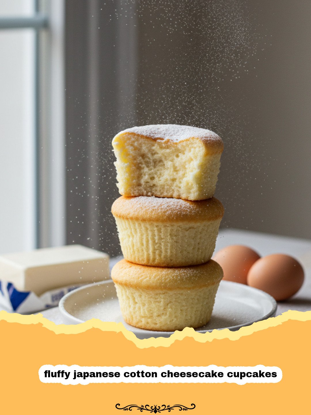 The Ultimate Fluffy Japanese Cotton Cheesecake Cupcakes 3 A tray of golden-brown, airy fluffy japanese cotton cheesecake cupcakes.