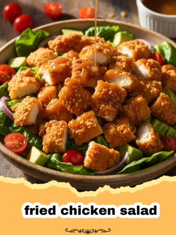 The Ultimate Fried Chicken Salad with Honey Mustard Dressing