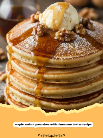 Fluffy Maple Walnut Pancakes with Homemade Cinnamon Butter