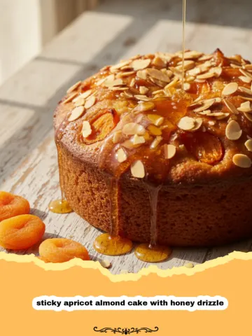 Sticky Apricot Almond Cake with Honey Drizzle Recipe