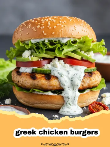 Juicy Greek Chicken Burgers with Spinach and Feta