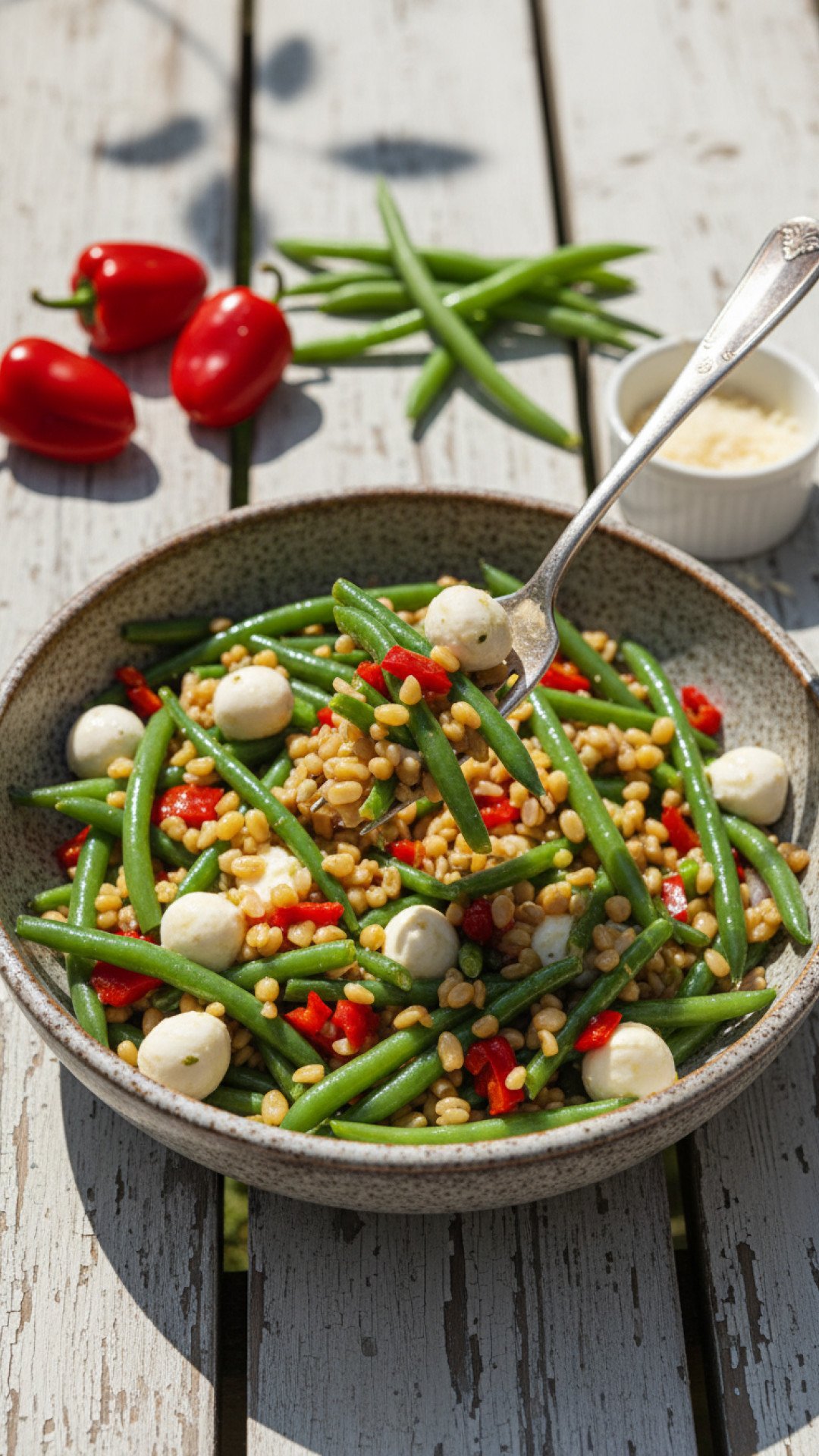 Refreshing Green Bean and Farro Picnic Salad with Lemon Vinaigrette 4 Green Bean and Farro Picnic Salad Preparation