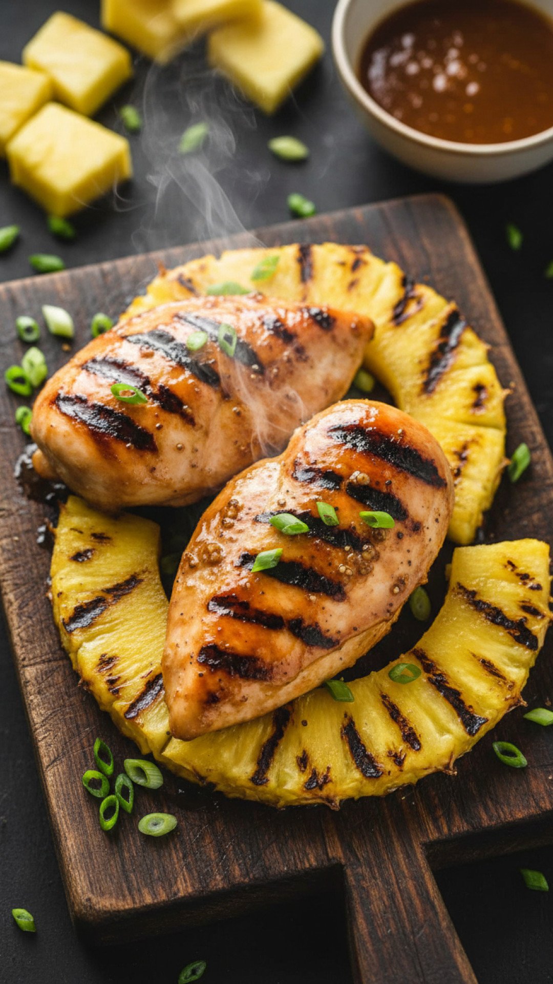 Grilled Aloha Chicken and Pineapple Preparation