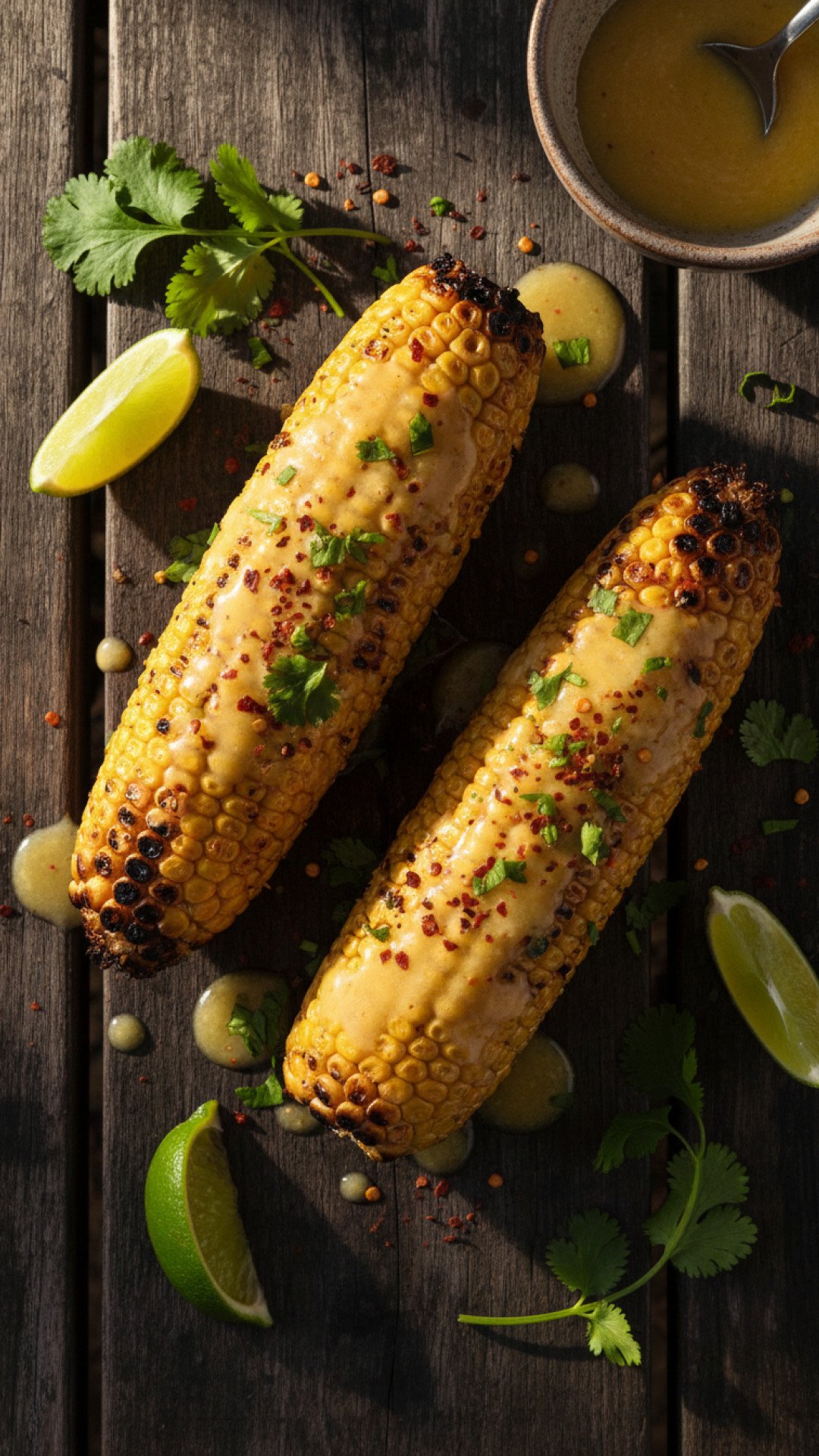 Grilled Corn on the Cob with Chili Lime Butter Preparation