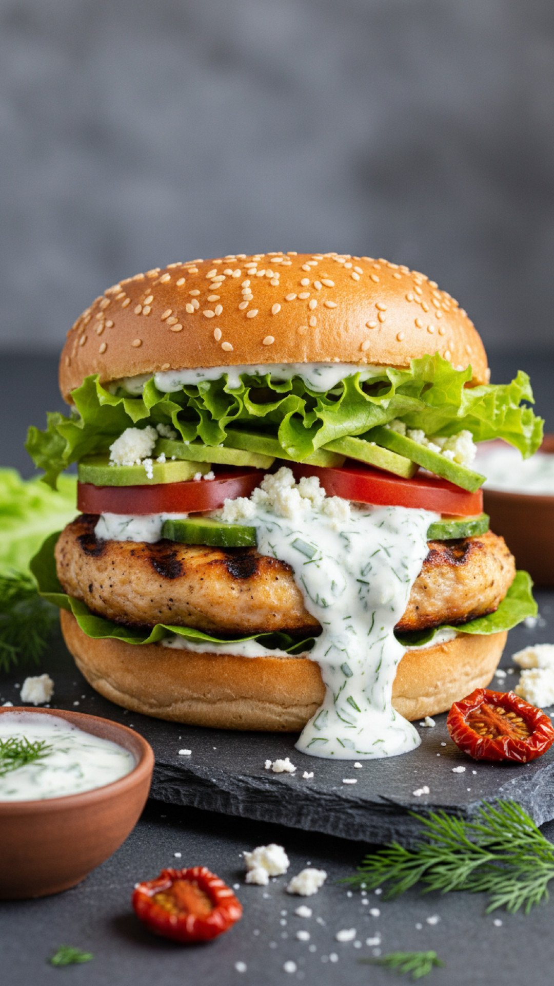 Juicy Greek Chicken Burgers with Spinach and Feta 4 Healthy Mediterranean Greek Chicken Burgers Preparation