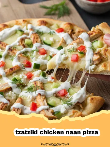 Healthy and Easy Tzatziki Chicken Naan Pizza