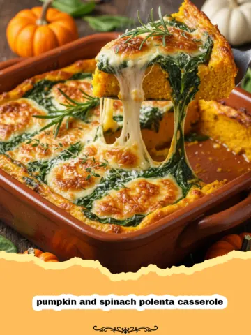 Golden Pumpkin and Spinach Polenta Casserole