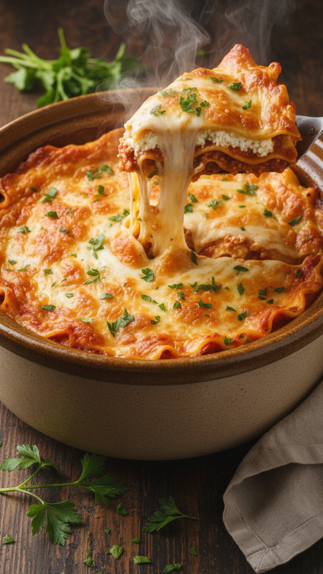 Hearty Slow Cooker Crockpot Lasagna Preparation