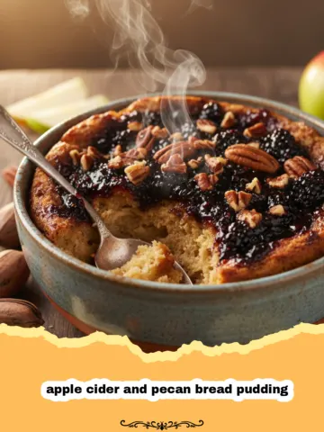 The Ultimate Apple Cider and Pecan Bread Pudding