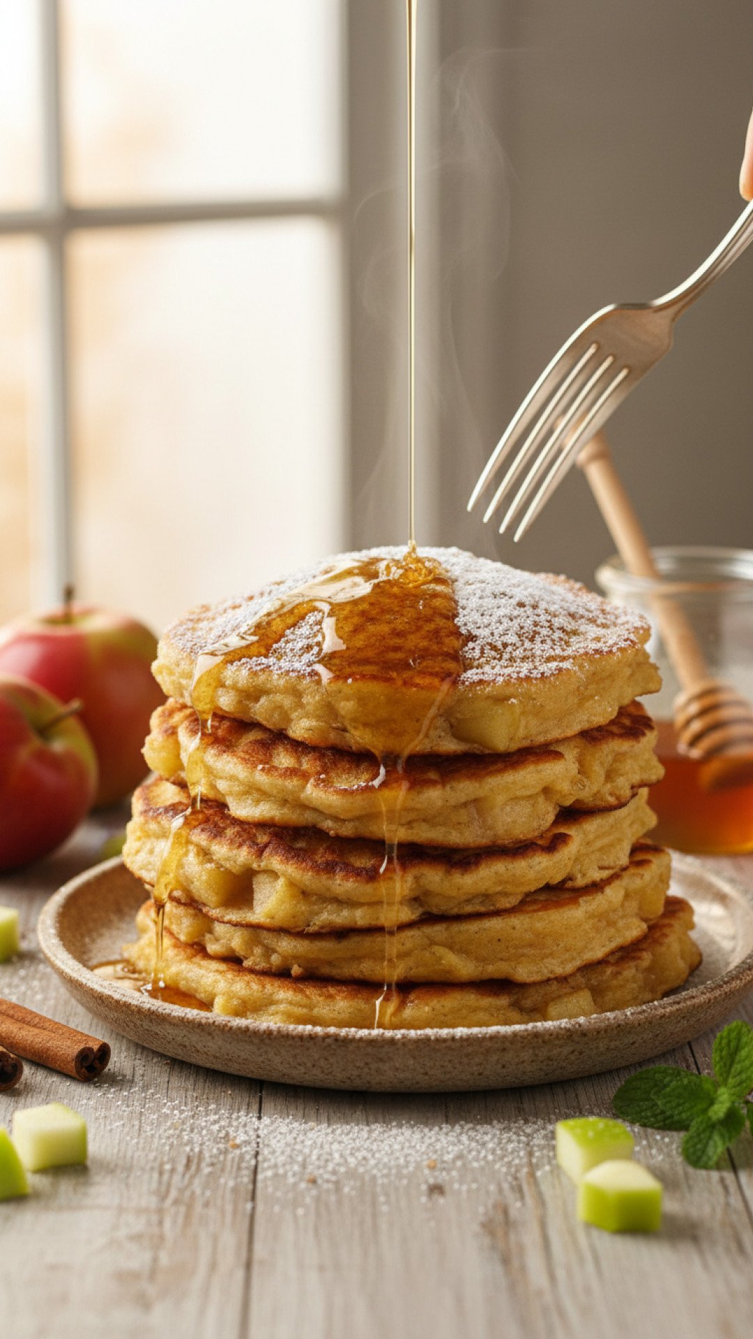 Homemade Apple Fritter Pancakes Preparation