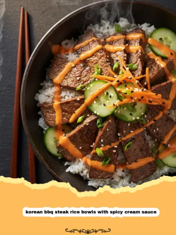 Korean BBQ Steak Rice Bowls with Spicy Cream Sauce 13 Korean BBQ Steak Rice Bowls with Spicy Cream Sauce