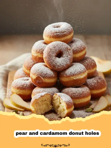 Heavenly Pear and Cardamom Donut Holes with Honey Glaze