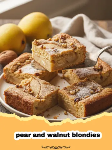 The Ultimate Pear and Walnut Blondies for Fall