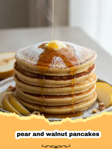 Fluffy Pear and Walnut Pancakes with Toasted Spices