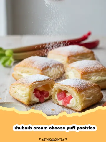 Elegant Rhubarb Cream Cheese Puff Pastries