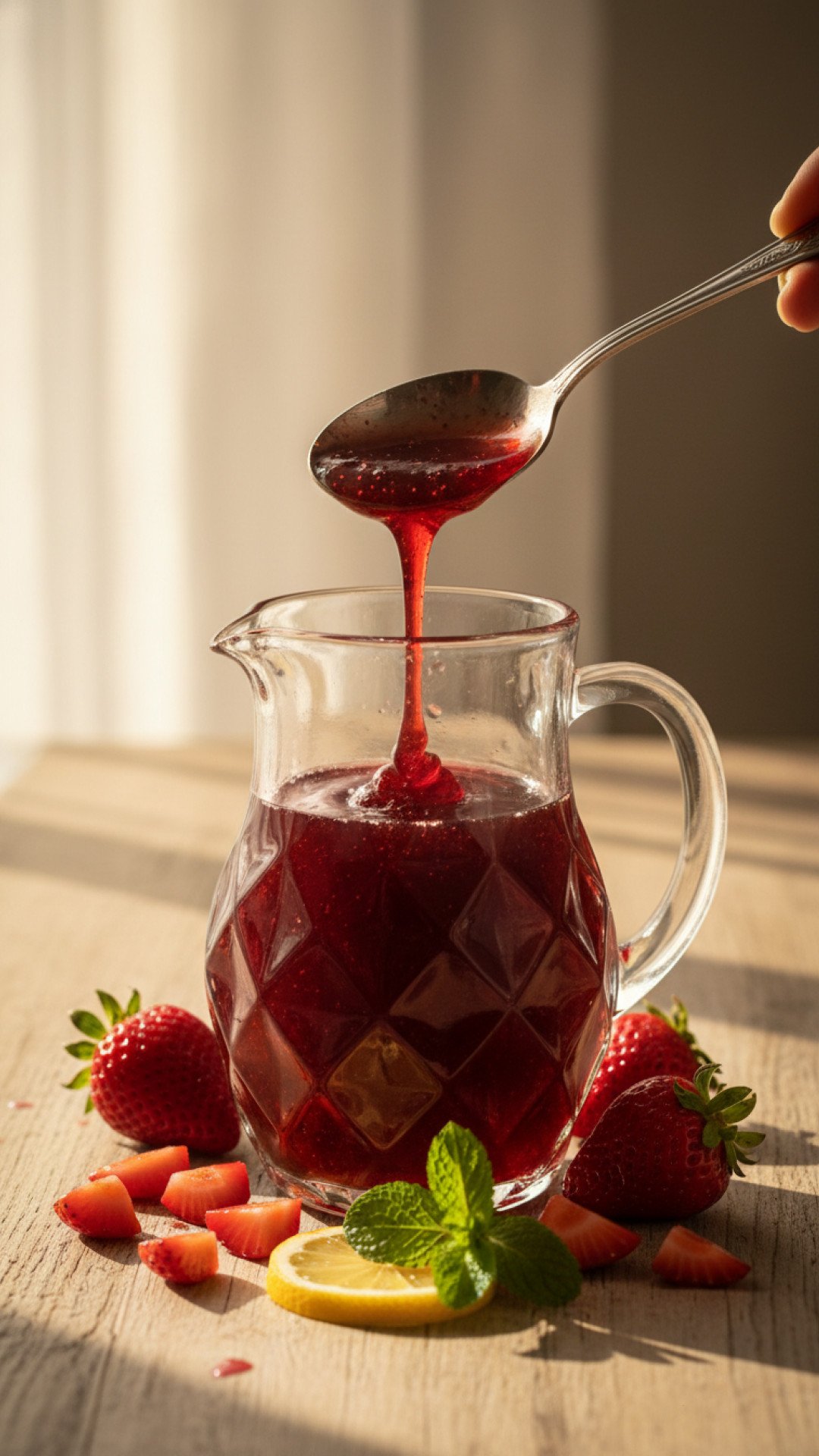 Homemade Strawberry Syrup Preparation