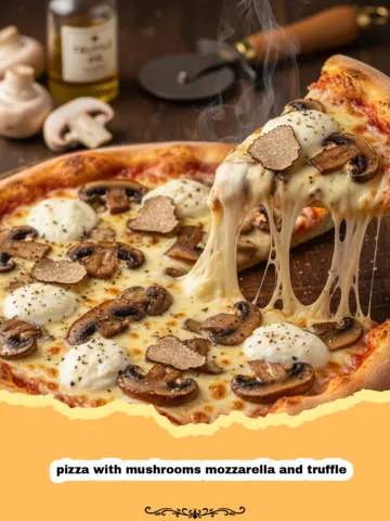 Gourmet Homemade Pizza with Mushrooms Mozzarella and Truffle