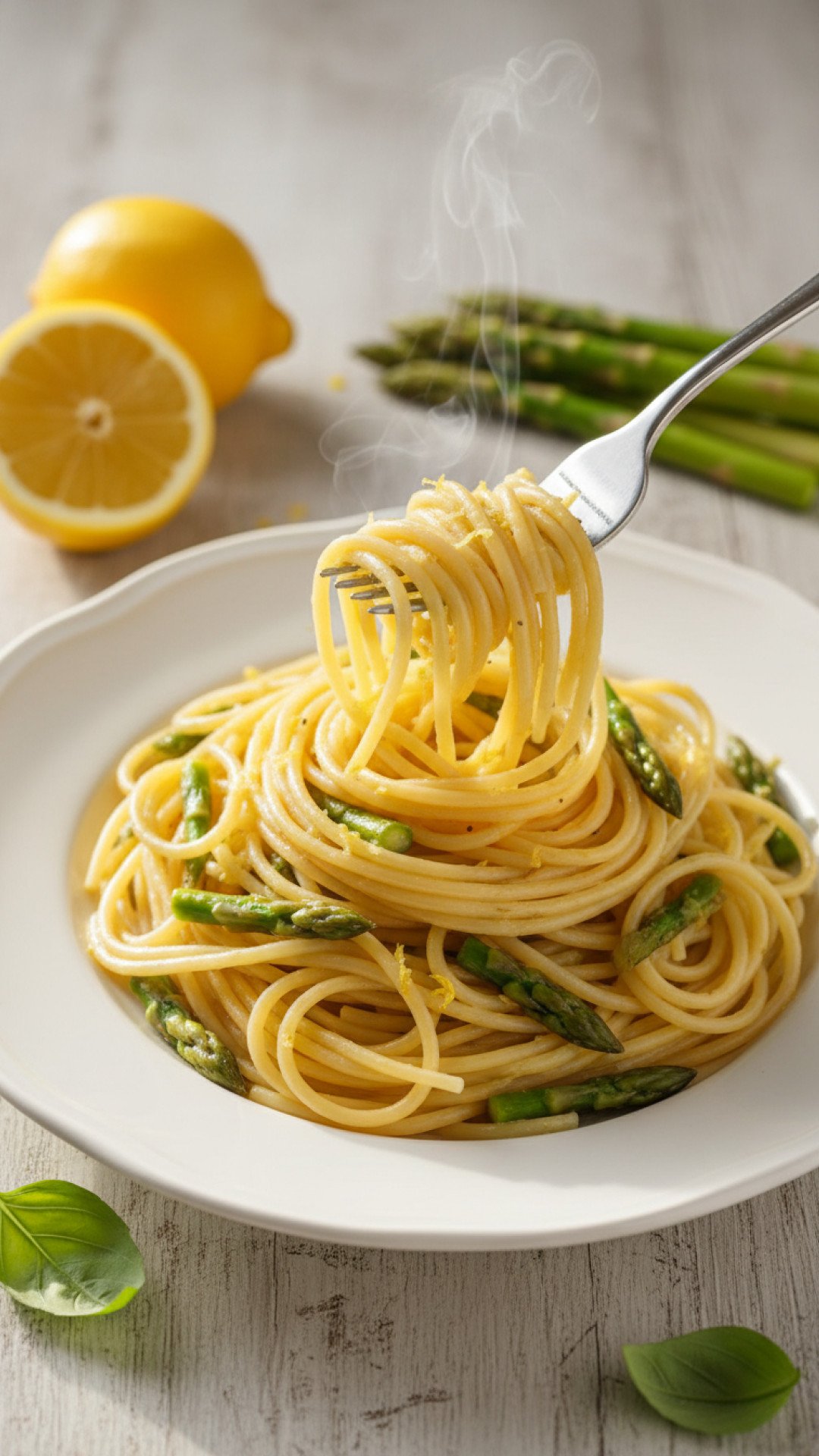 Lemon Asparagus Pasta Preparation