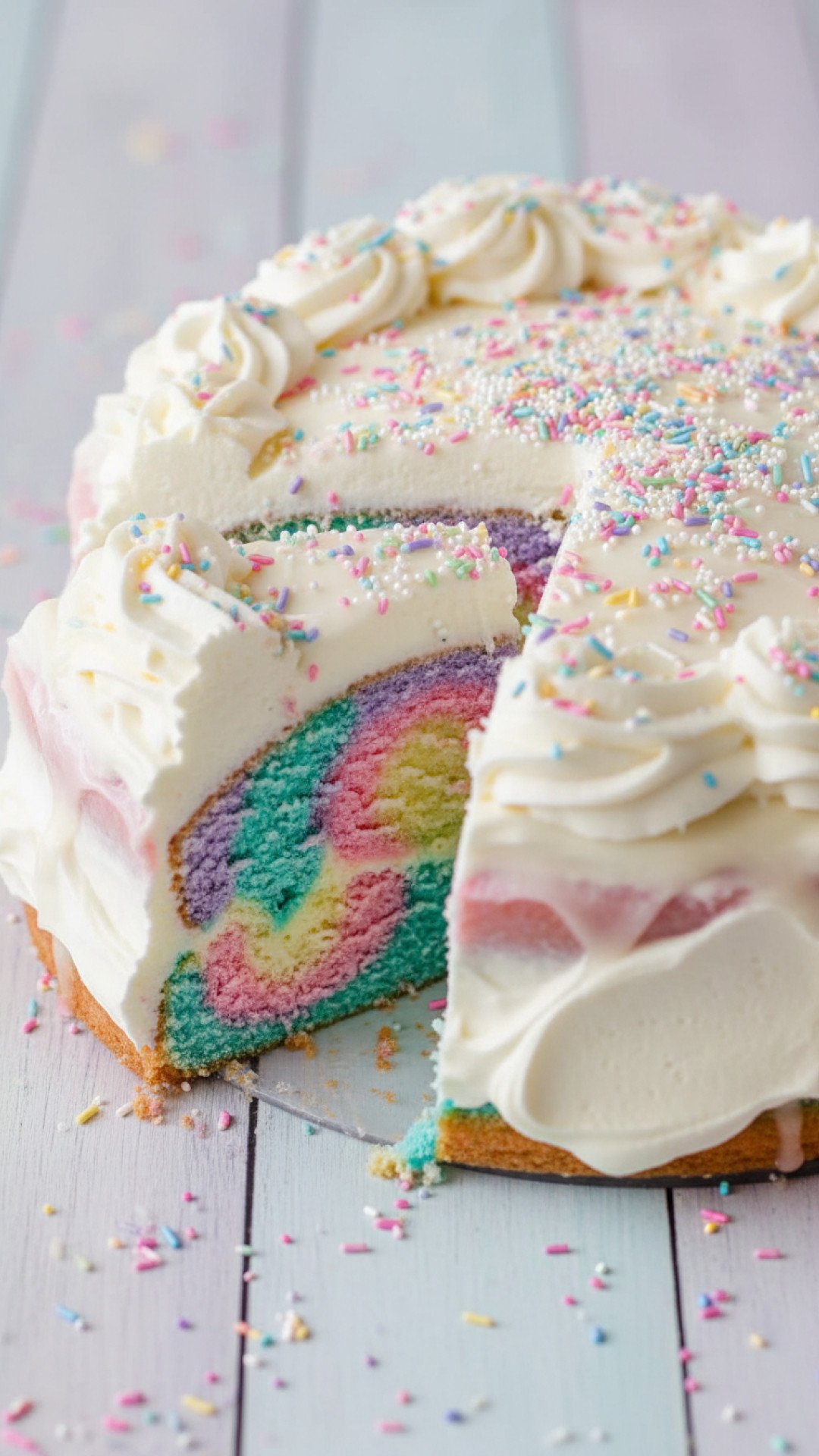 Magical Unicorn Poke Cake Preparation