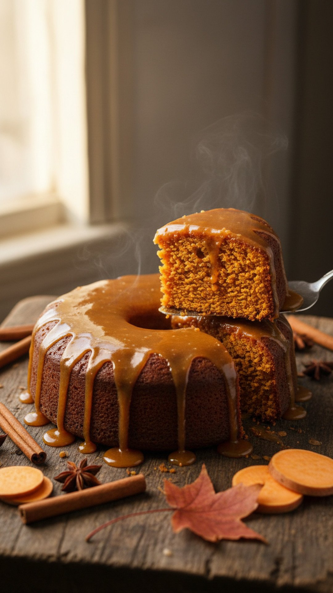 Maple Glazed Sweet Potato Cake Preparation