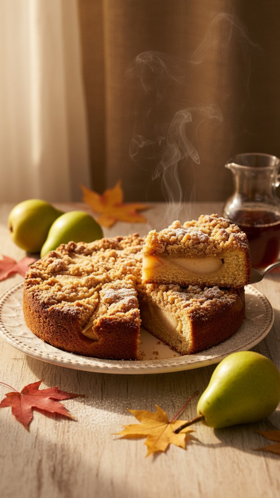 Maple Pear Cake with Streusel Topping Preparation