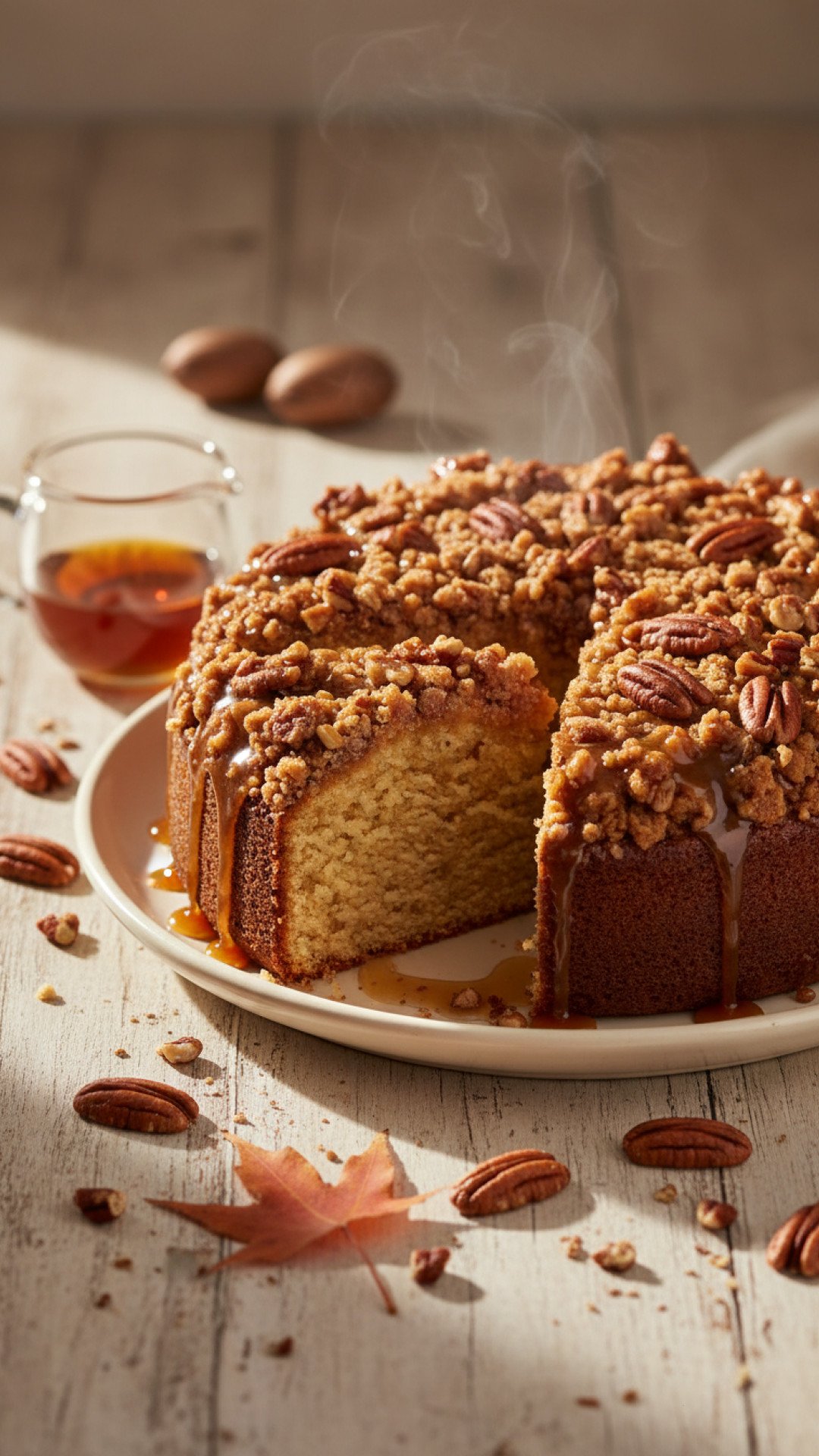 Maple Pecan Streusel Coffee Cake Preparation