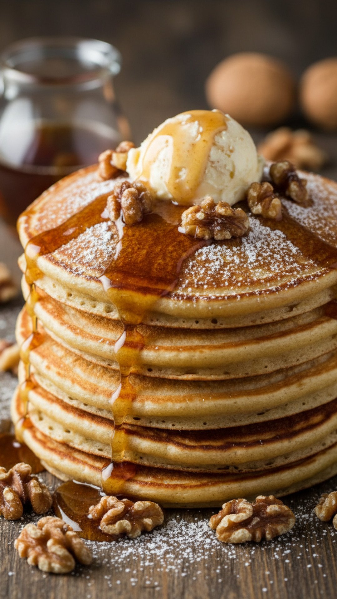 Fluffy Maple Walnut Pancakes with Homemade Cinnamon Butter 4 Maple Walnut Pancakes with Cinnamon Butter Preparation