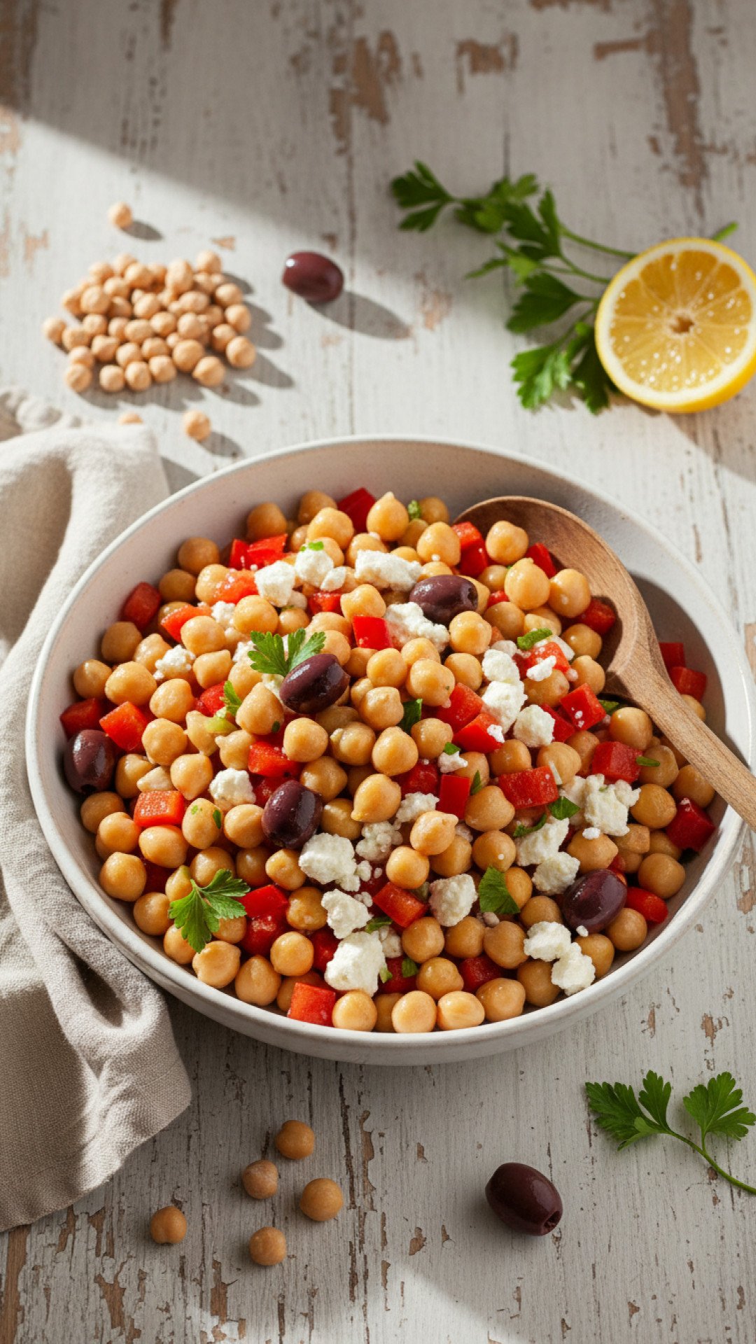 Mediterranean Chickpea Salad Preparation