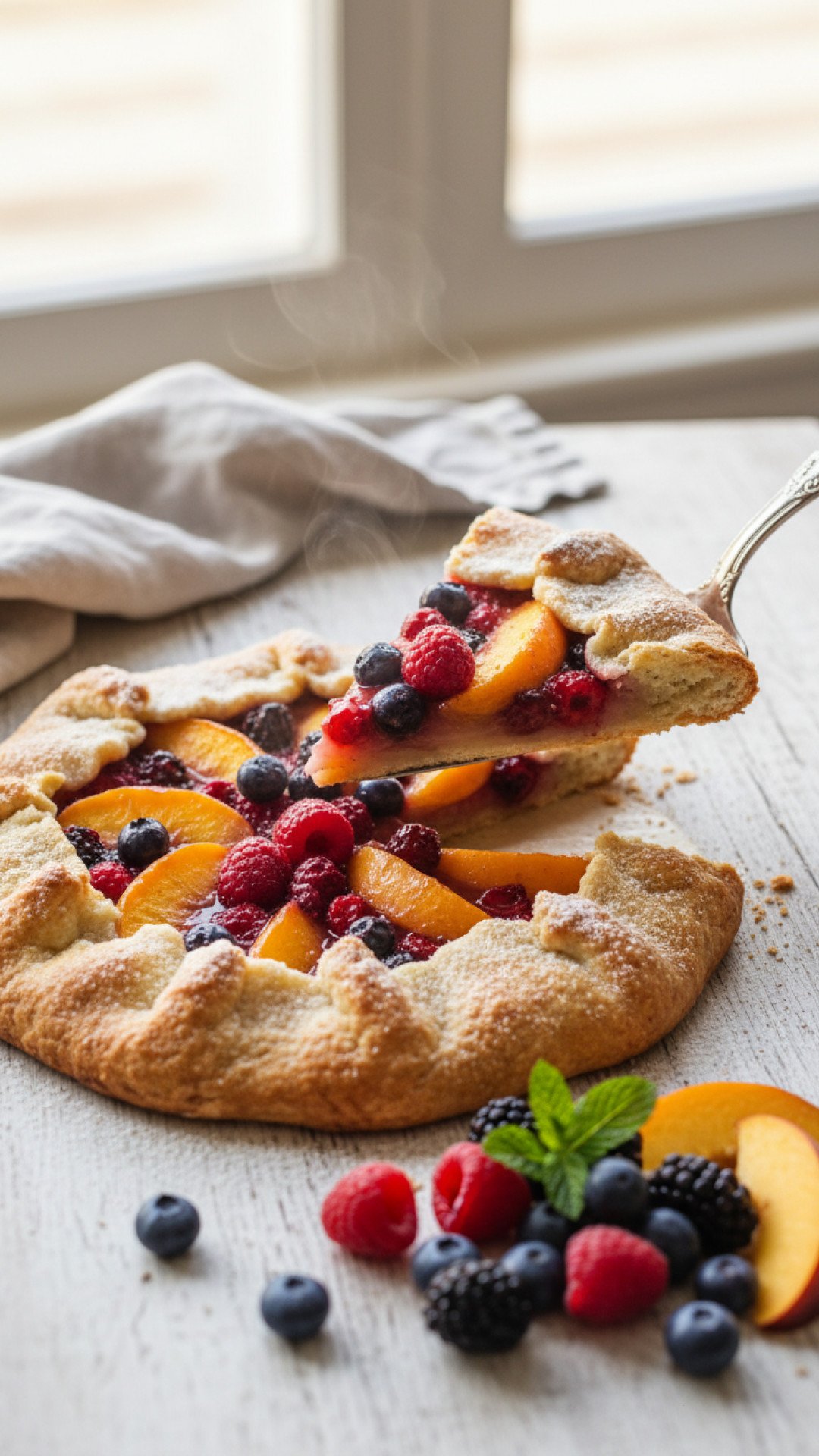 Mixed Berry Peach Galette Preparation