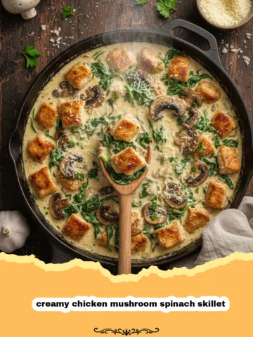 Creamy Chicken Mushroom Spinach Skillet 3 Creamy Chicken Mushroom Spinach Skillet