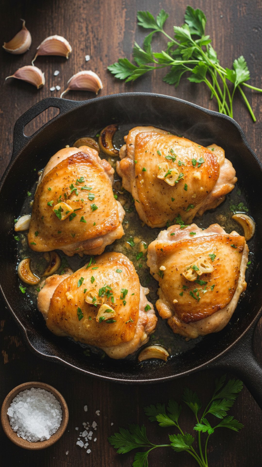 One-Pan Garlic Butter Chicken Thighs Preparation