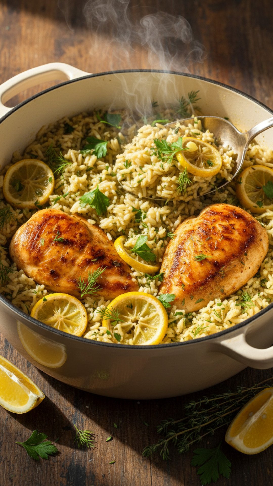 The Ultimate One Pot Lemon Herb Chicken and Rice 4 One Pot Lemon Herb Chicken and Rice Preparation