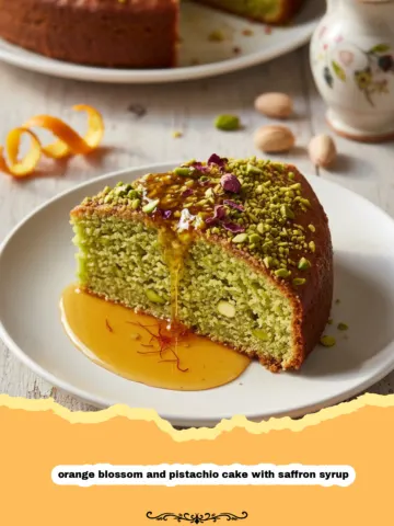 Orange Blossom and Pistachio Cake with Saffron Syrup 6 Orange Blossom and Pistachio Cake with Saffron Syrup