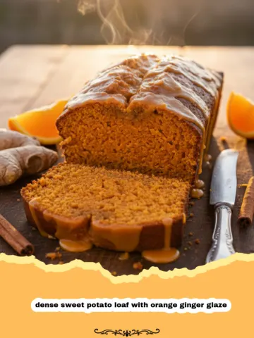 The Best Dense Sweet Potato Loaf with Orange Ginger Glaze