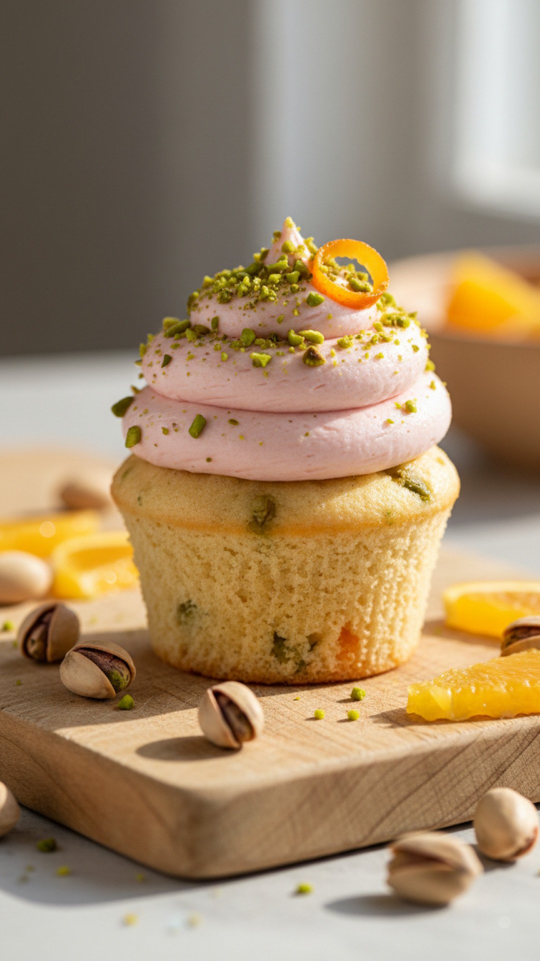 Orange Pistachio Cupcakes with Rosewater Icing Preparation