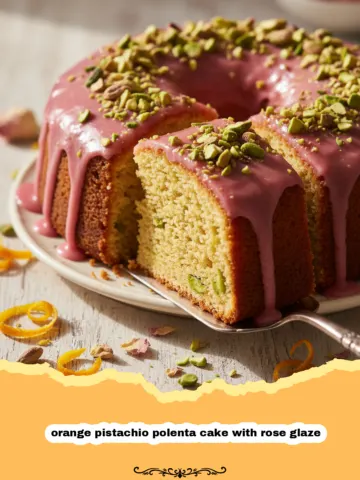 Vibrant Orange Pistachio Polenta Cake with Rose Glaze 4 Vibrant Orange Pistachio Polenta Cake with Rose Glaze